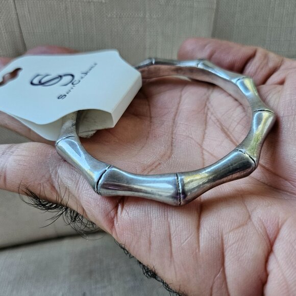 Savvy Cie Jewels Women Bracelet BS925 Silver Tone Wrist band New - Picture 4 of 10